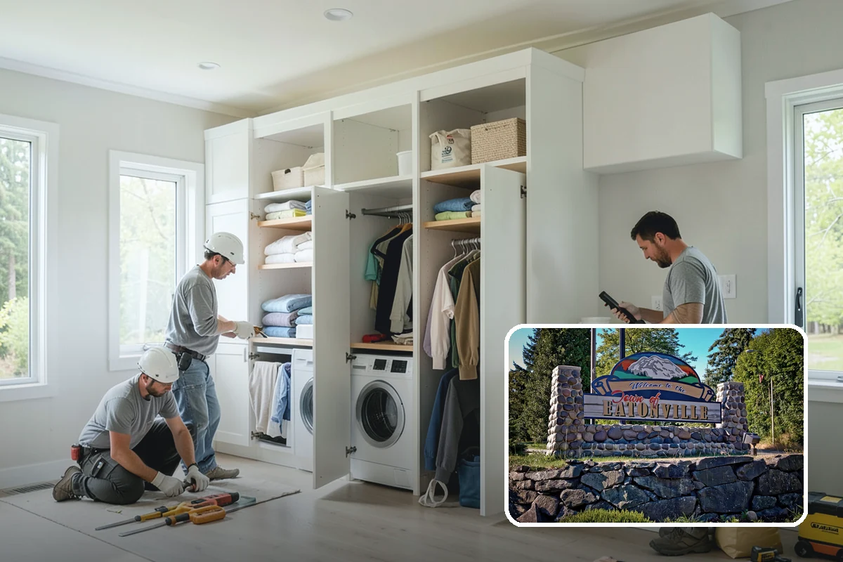 Office Cabinetry in Eatonville, Pierce County, WA - Custom desks and storage fit to the room