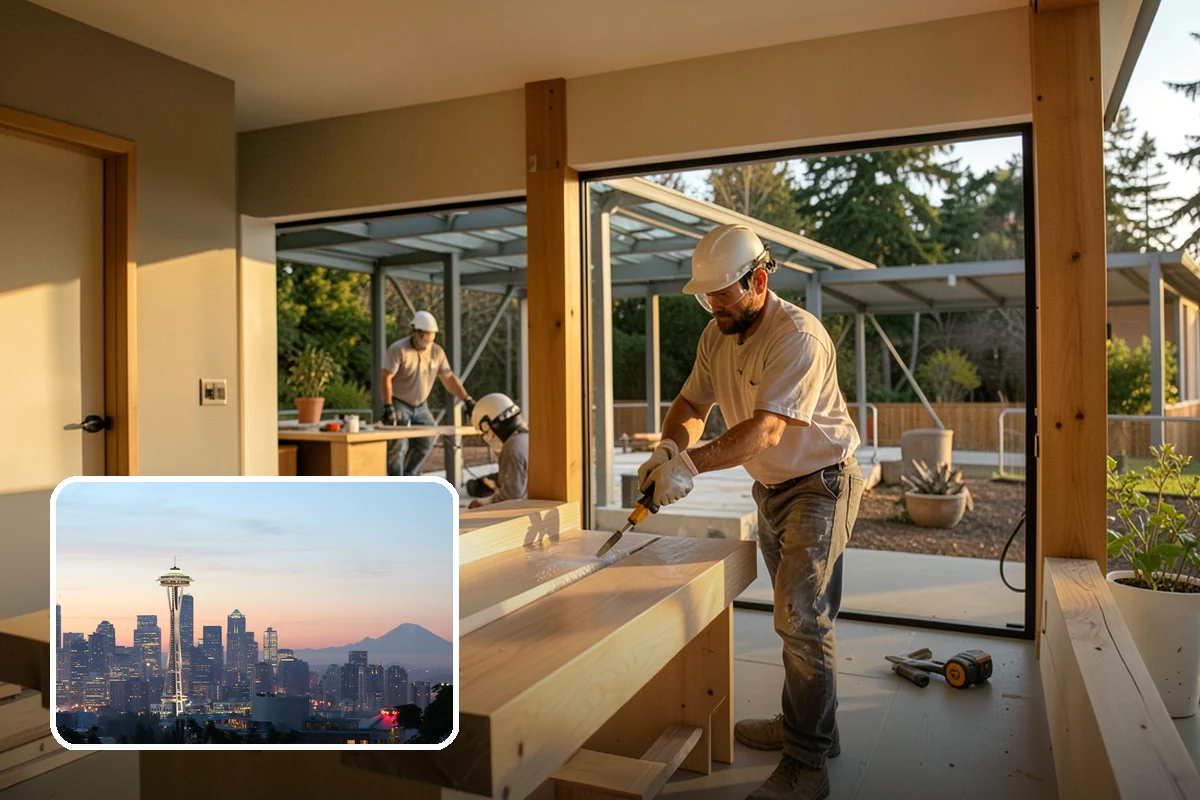 Office Cabinetry in Seattle, King County, WA - Custom desks and storage fit to the room