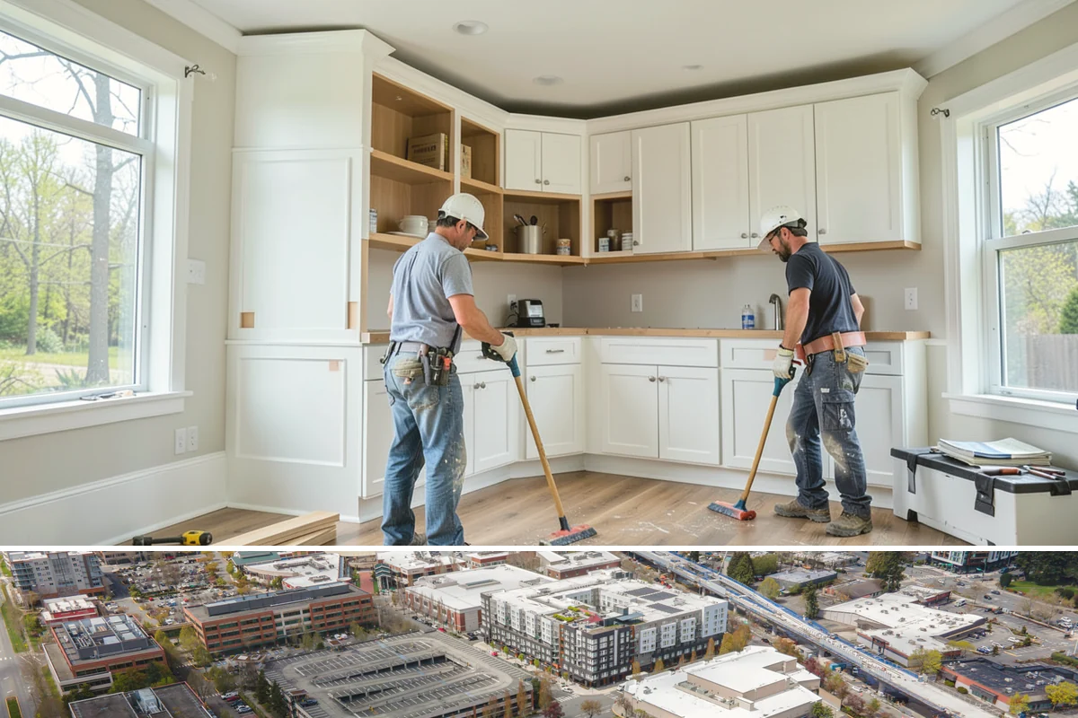 Office Flooring Installation in Redmond, King County, WA - Office flooring can be installed any season to fit your work and remodeling schedule.