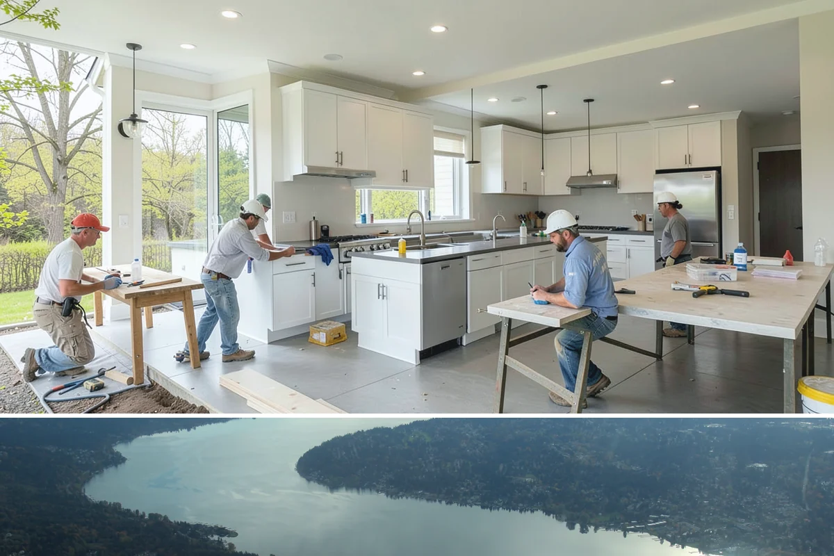 Office Flooring Installation in Sammamish, King County, WA - Office flooring can be installed any season to fit your work and remodeling schedule.