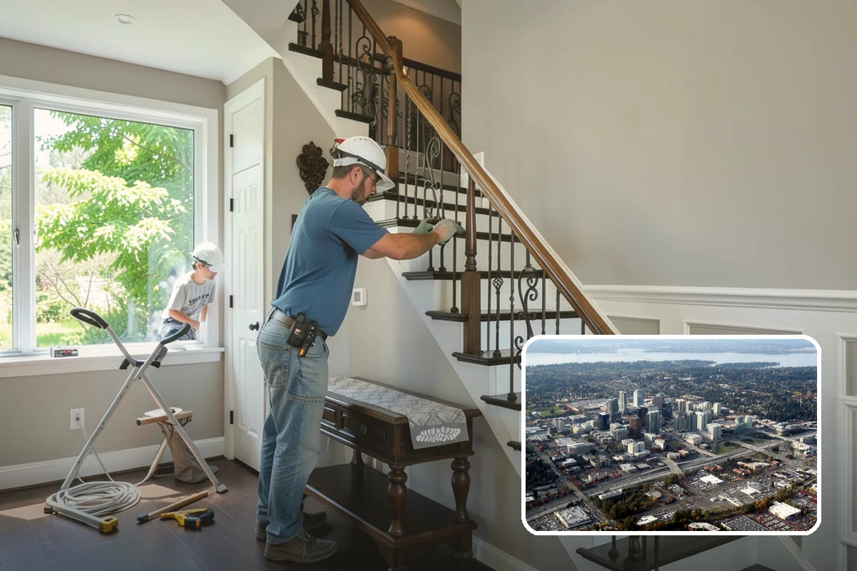 Open Concept Conversion in Bellevue, King County, WA - Bright, connected living spaces