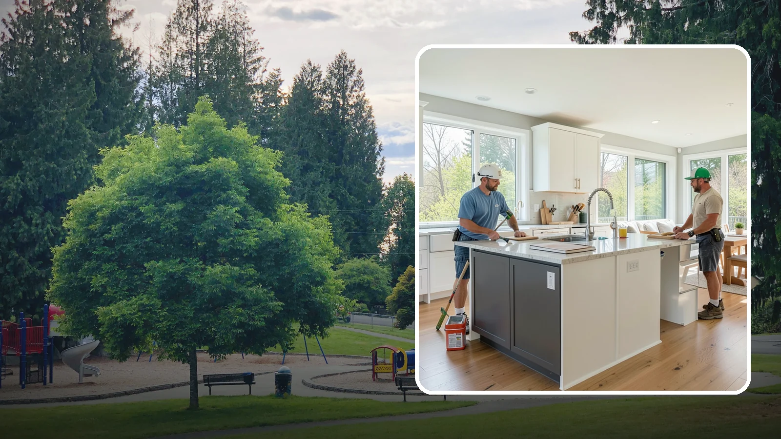 Open Concept Kitchen Remodel in Bonney Lake, Pierce County, WA - An open-concept remodel that removes walls to connect your kitchen with living and dining areas for a bright, social space.