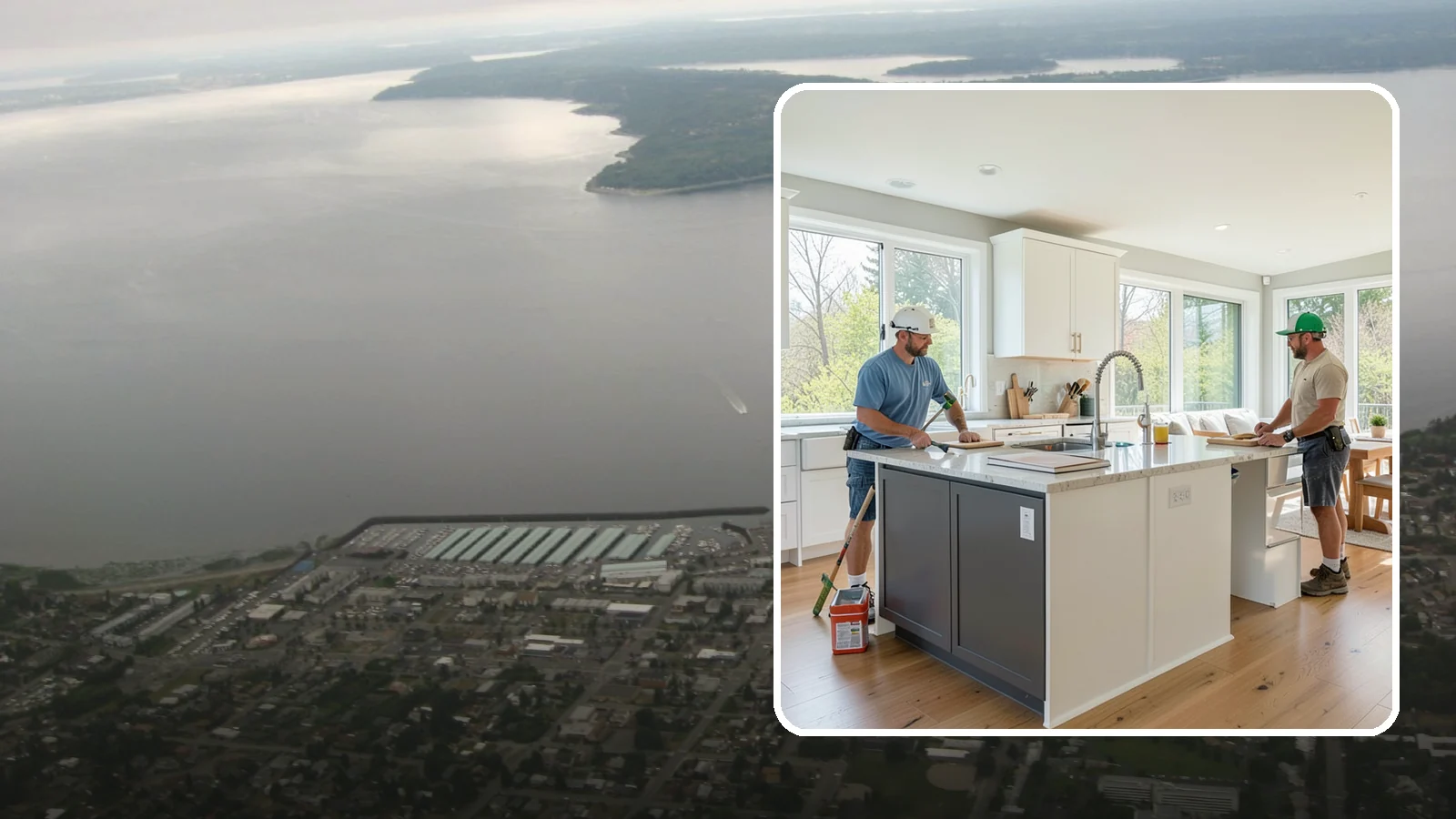 Open Concept Kitchen Remodel in Des Moines, King County, WA - An open-concept remodel that removes walls to connect your kitchen with living and dining areas for a bright, social space.