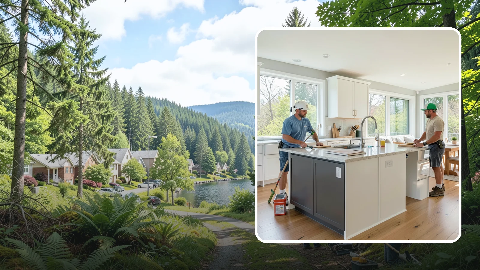 Open Concept Kitchen Remodel in Lake Forest Park, King County, WA - An open-concept remodel that removes walls to connect your kitchen with living and dining areas for a bright, social space.