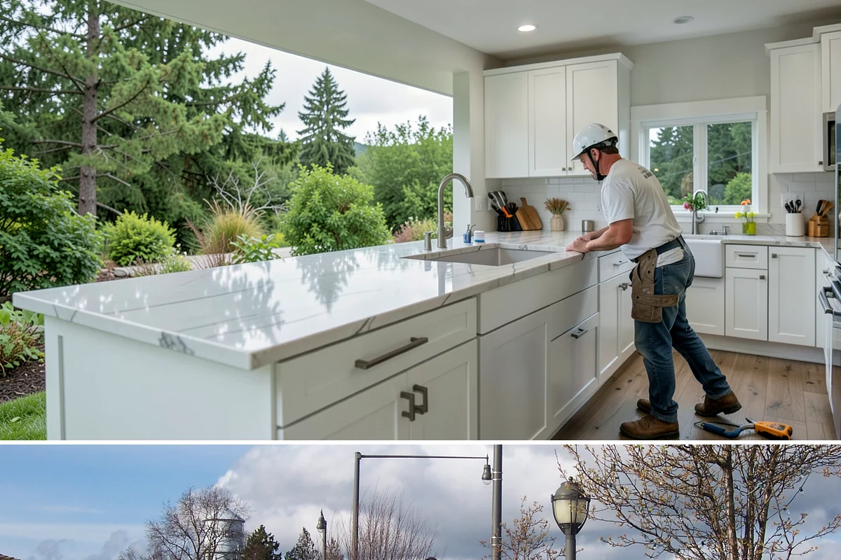 Open Concept Kitchen Remodel in Marysville, Snohomish County, WA - Late winter scheduling allows the structural work to finish before spring, giving you an airy, light-filled kitchen for summer.