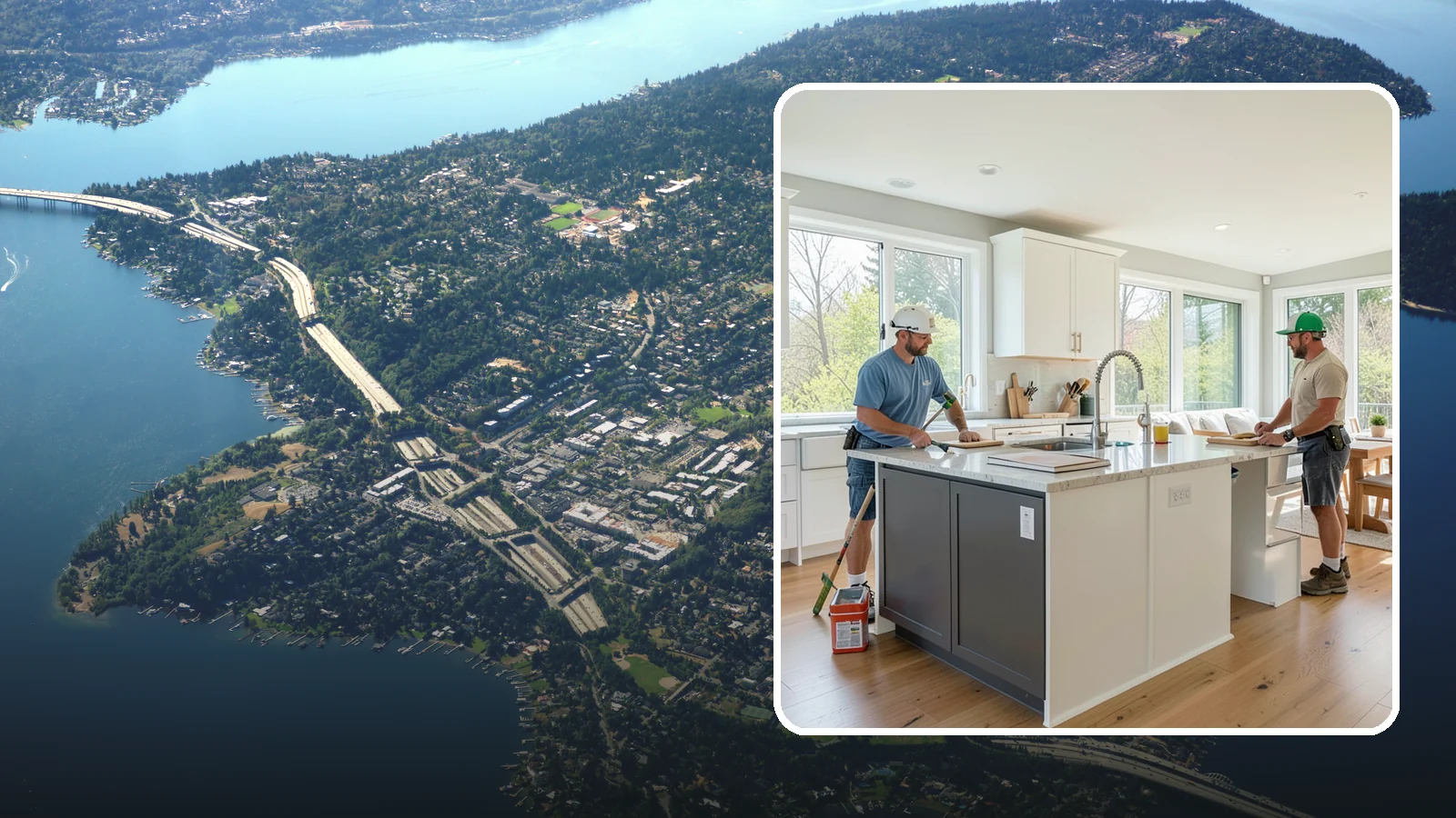 Open Concept Kitchen Remodel in Mercer Island, King County, WA - An open-concept remodel that removes walls to connect your kitchen with living and dining areas for a bright, social space.