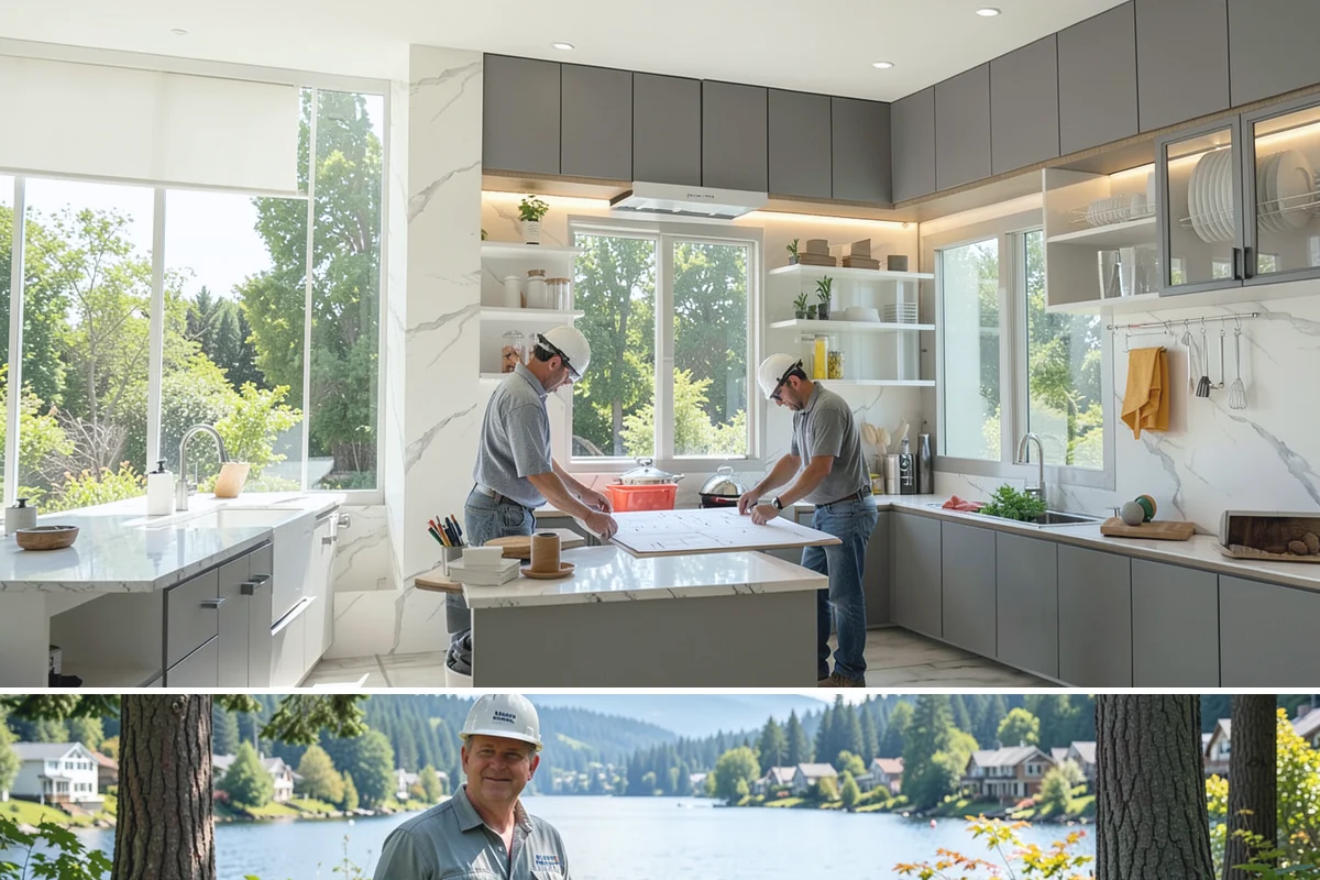 Open Concept Kitchen Remodel in Milton, King County, WA - Late winter scheduling allows the structural work to finish before spring, giving you an airy, light-filled kitchen for summer.