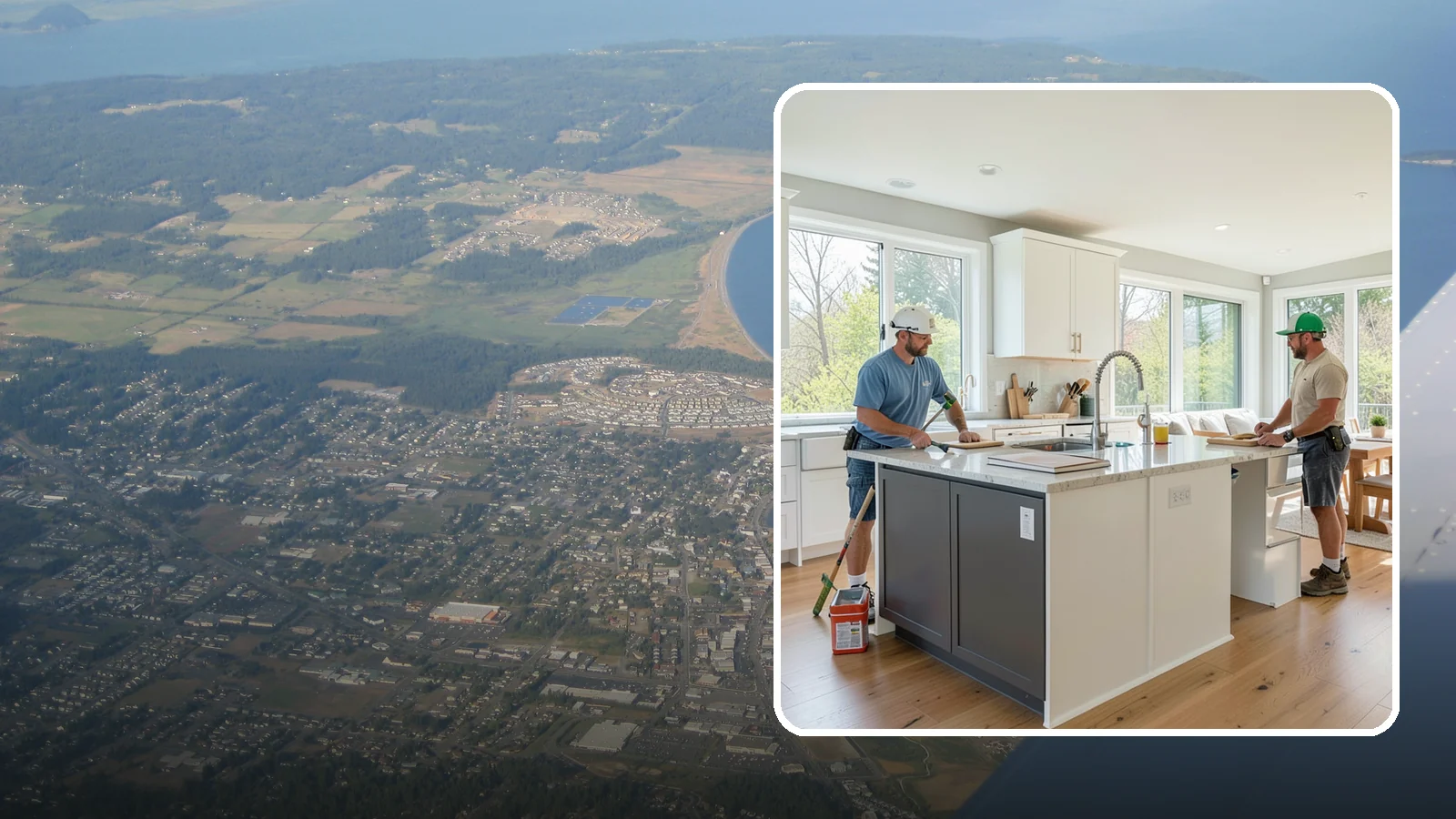 Open Concept Kitchen Remodel in Oak Harbor, Island County, WA - An open-concept remodel that removes walls to connect your kitchen with living and dining areas for a bright, social space.