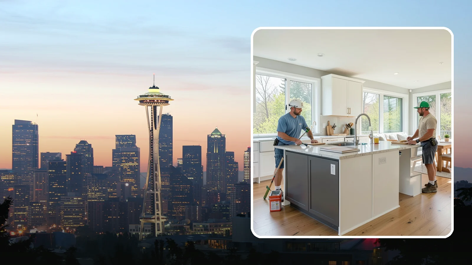 Open Concept Kitchen Remodel in Seattle, King County, WA - An open-concept remodel that removes walls to connect your kitchen with living and dining areas for a bright, social space.