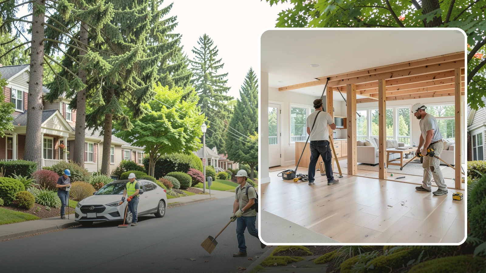 Open Floor Plan Conversion in Beaux Arts Village, King County, WA - Combining closed-off rooms into one open, connected living space with proper structural support.