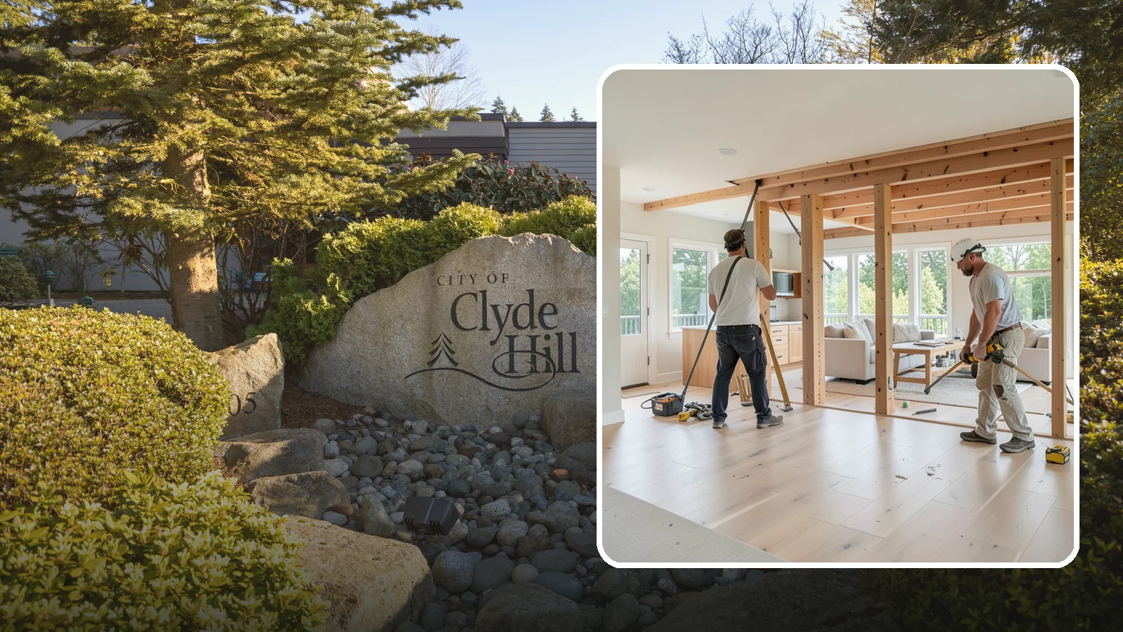 Open Floor Plan Conversion in Clyde Hill, King County, WA - Combining closed-off rooms into one open, connected living space with proper structural support.