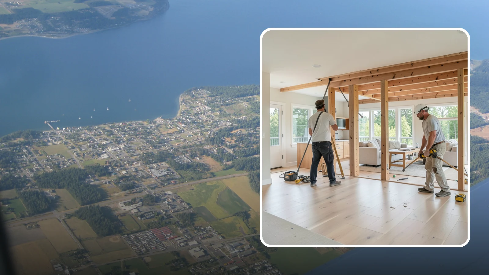 Open Floor Plan Conversion in Coupeville, Island County, WA - Combining closed-off rooms into one open, connected living space with proper structural support.