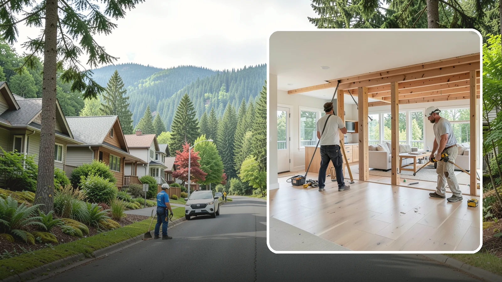 Open Floor Plan Conversion in Darrington, Snohomish County, WA - Combining closed-off rooms into one open, connected living space with proper structural support.