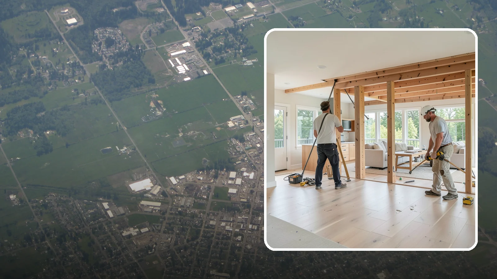 Open Floor Plan Conversion in Enumclaw, King County, WA - Combining closed-off rooms into one open, connected living space with proper structural support.