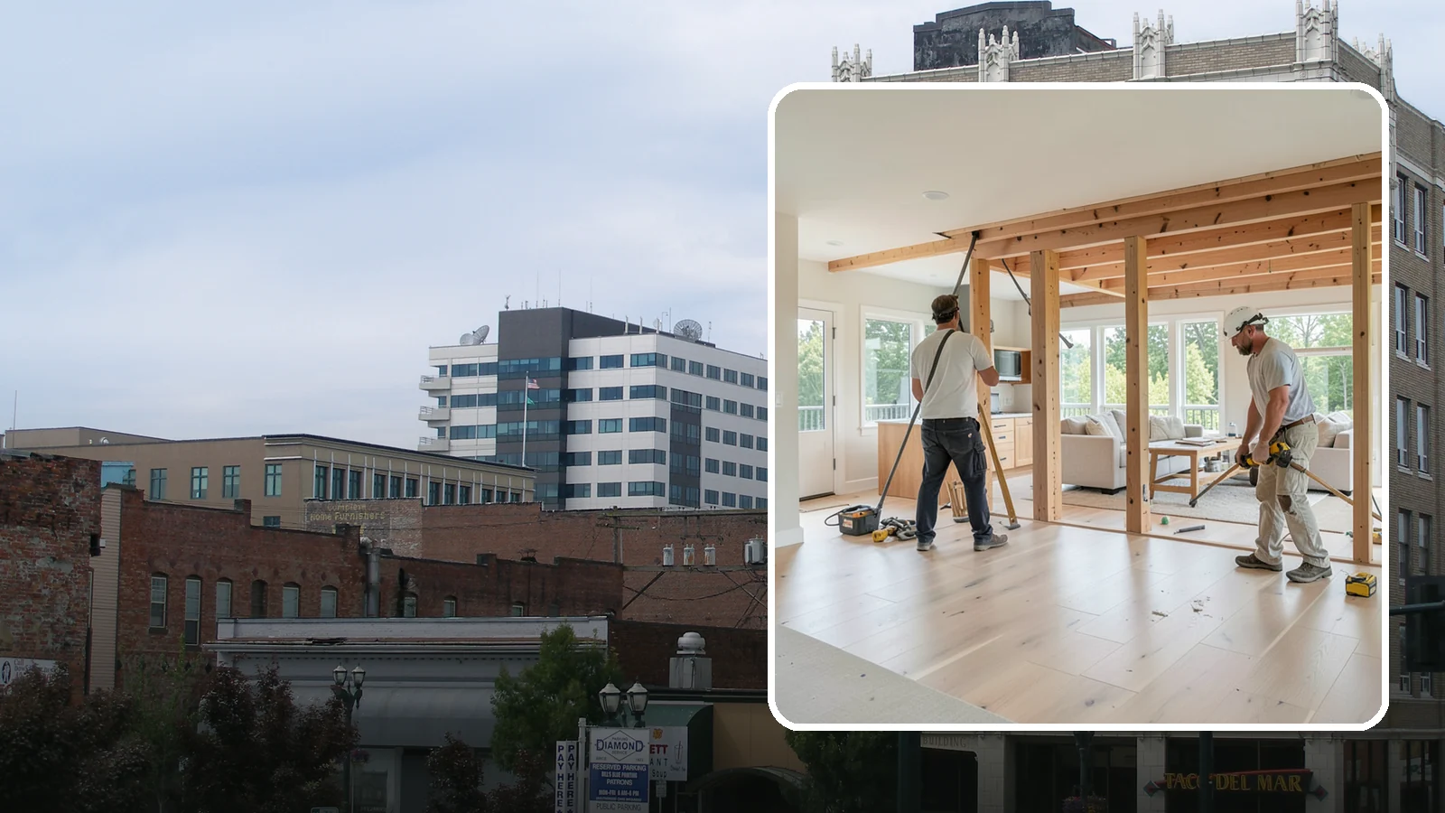Open Floor Plan Conversion in Everett, Snohomish County, WA - Combining closed-off rooms into one open, connected living space with proper structural support.