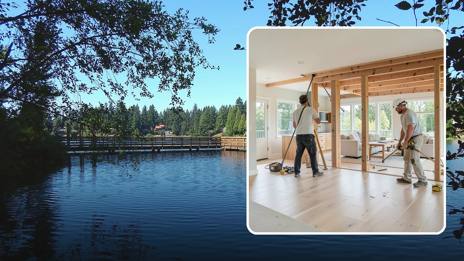 Open Floor Plan Conversion in Federal Way, King County, WA - Combining closed-off rooms into one open, connected living space with proper structural support.