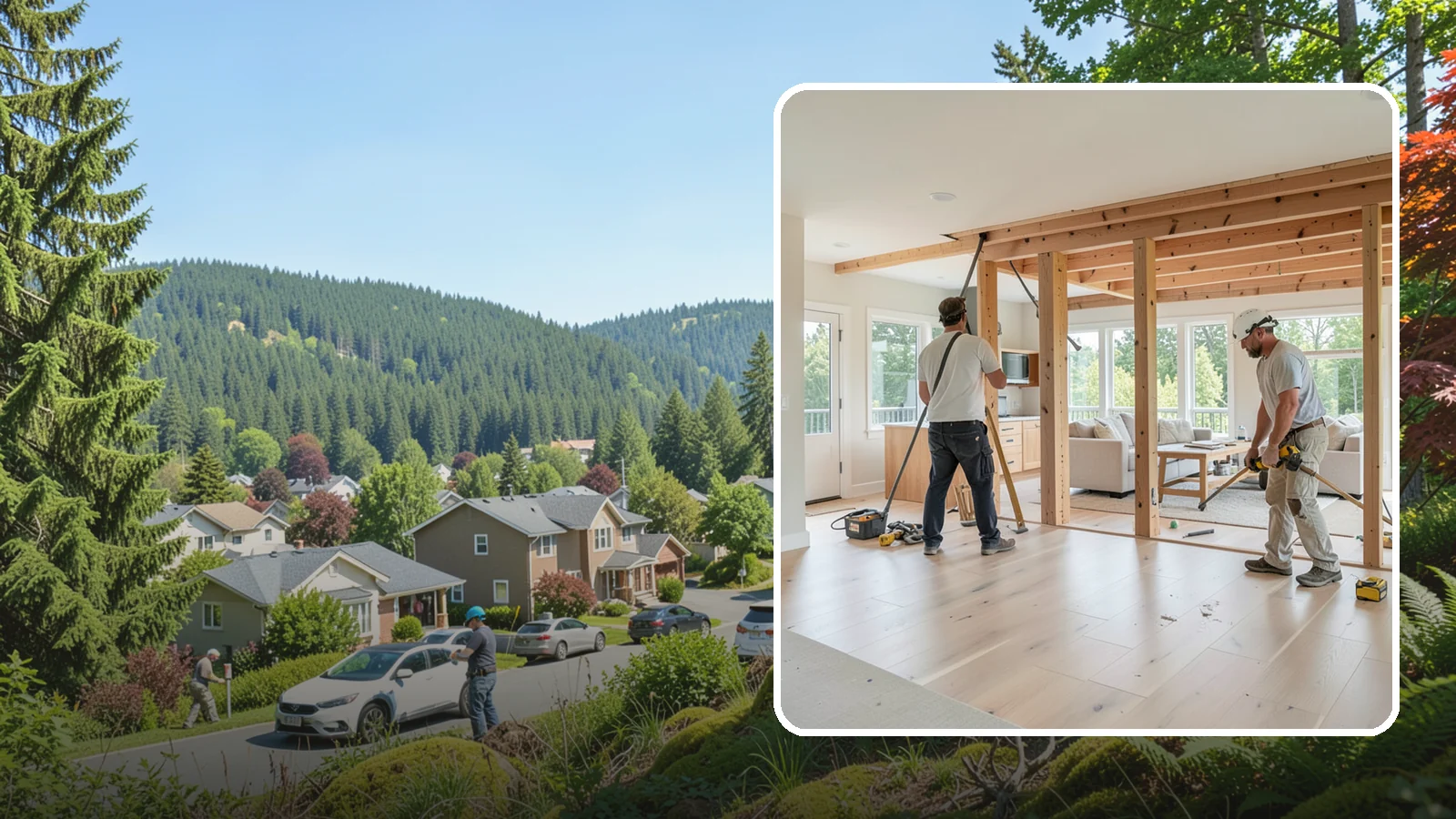 Open Floor Plan Conversion in Index, Snohomish County, WA - Combining closed-off rooms into one open, connected living space with proper structural support.