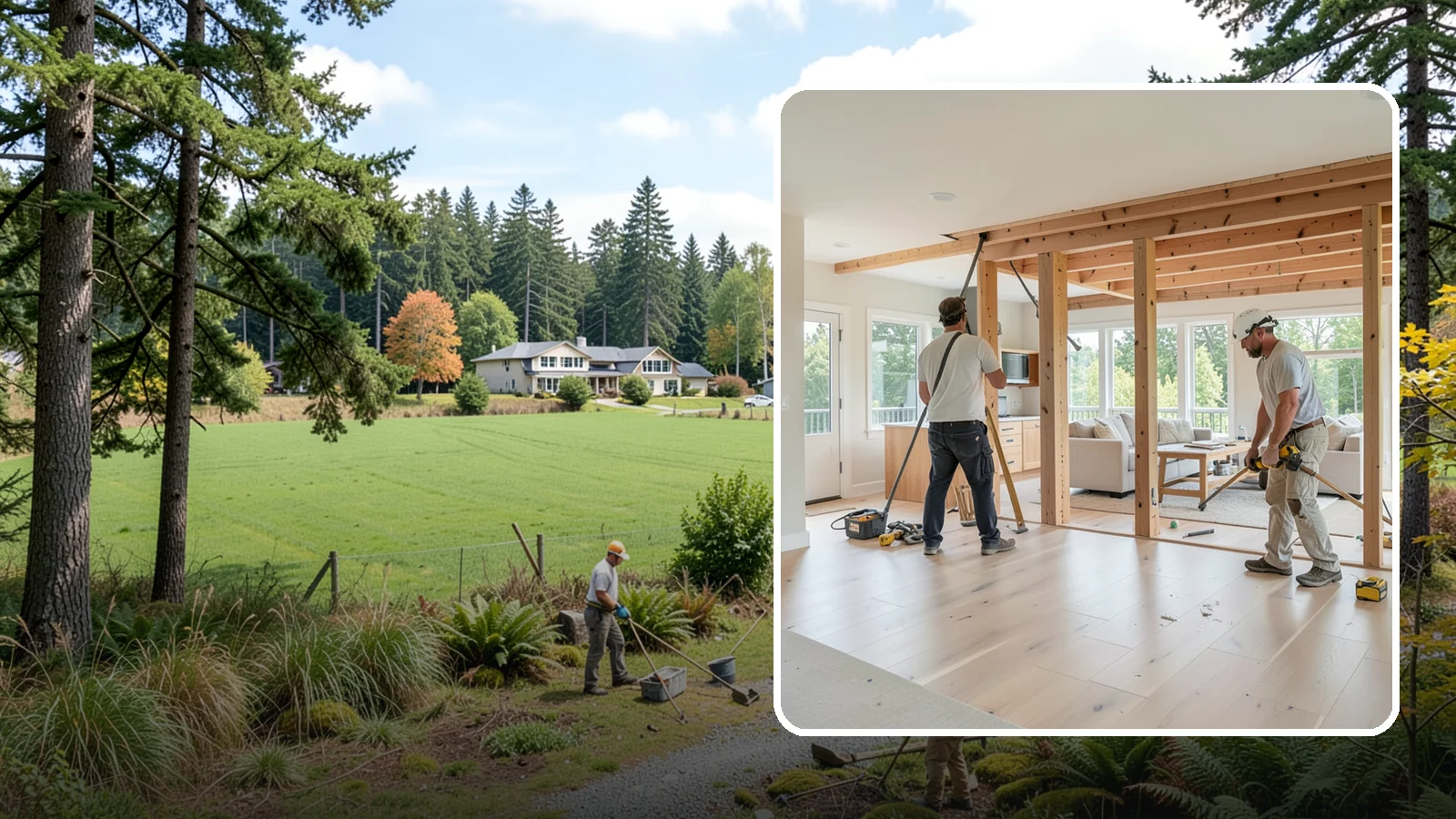 Open Floor Plan Conversion in Lyman, Skagit County, WA - Combining closed-off rooms into one open, connected living space with proper structural support.