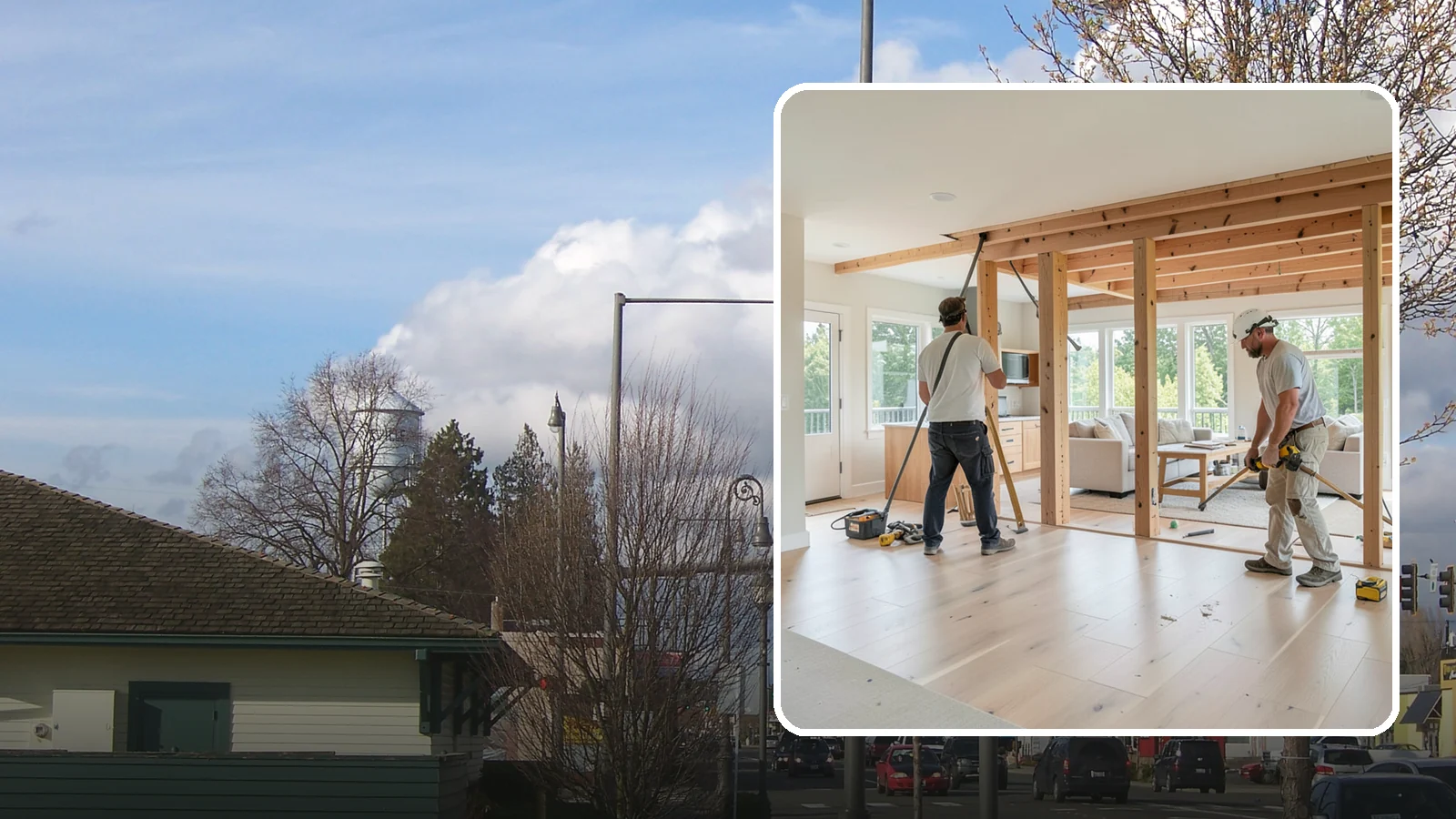 Open Floor Plan Conversion in Marysville, Snohomish County, WA - Combining closed-off rooms into one open, connected living space with proper structural support.