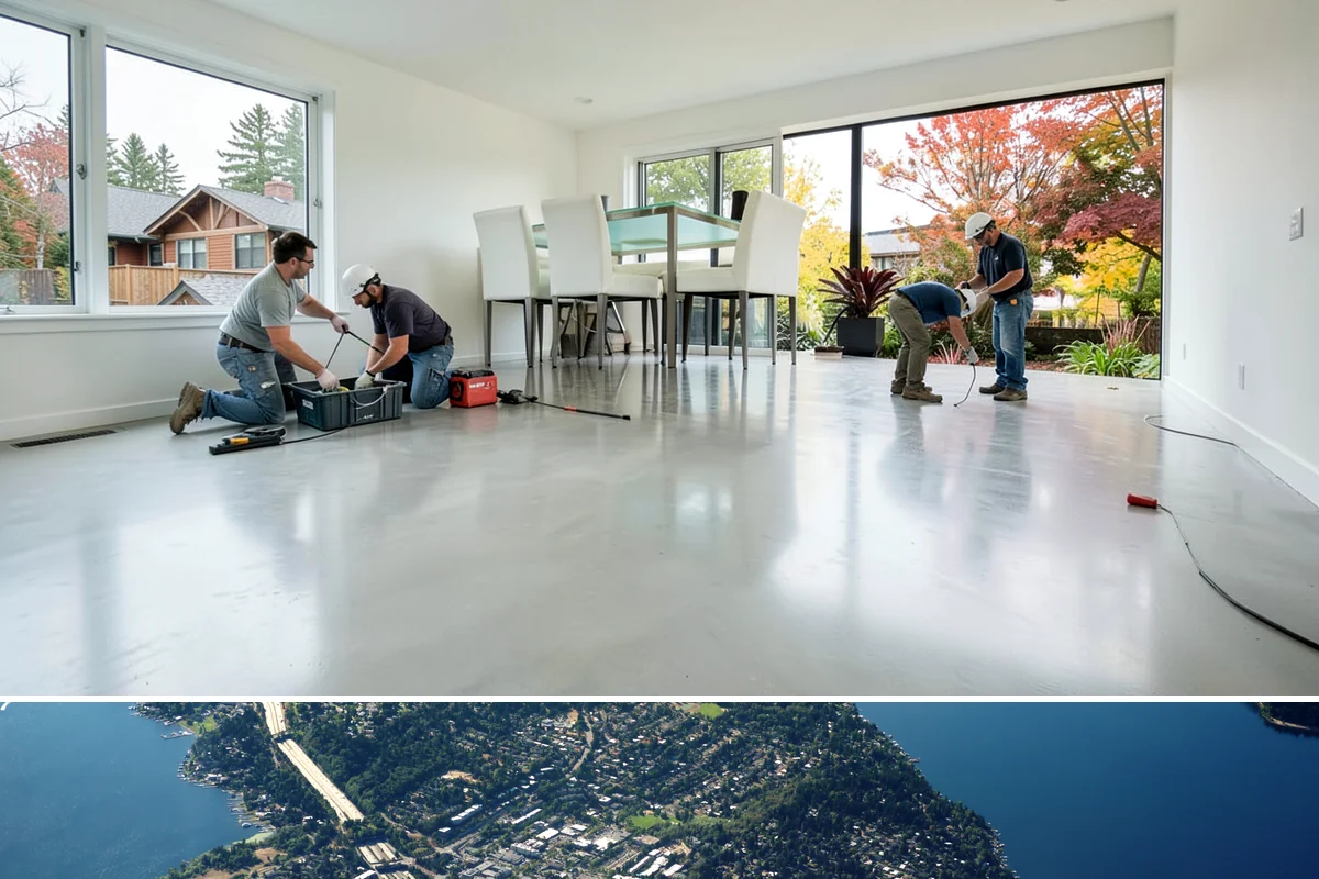 Open Floor Plan Conversion in Mercer Island, King County, WA - Conversions happen year-round indoors, with drier seasons easing the coordination of structural inspections.