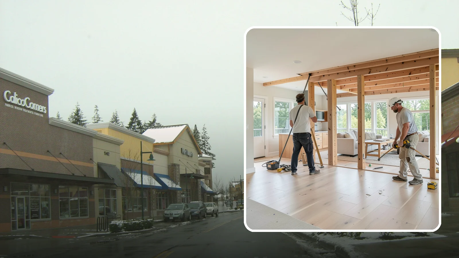 Open Floor Plan Conversion in Mill Creek, Snohomish County, WA - Combining closed-off rooms into one open, connected living space with proper structural support.