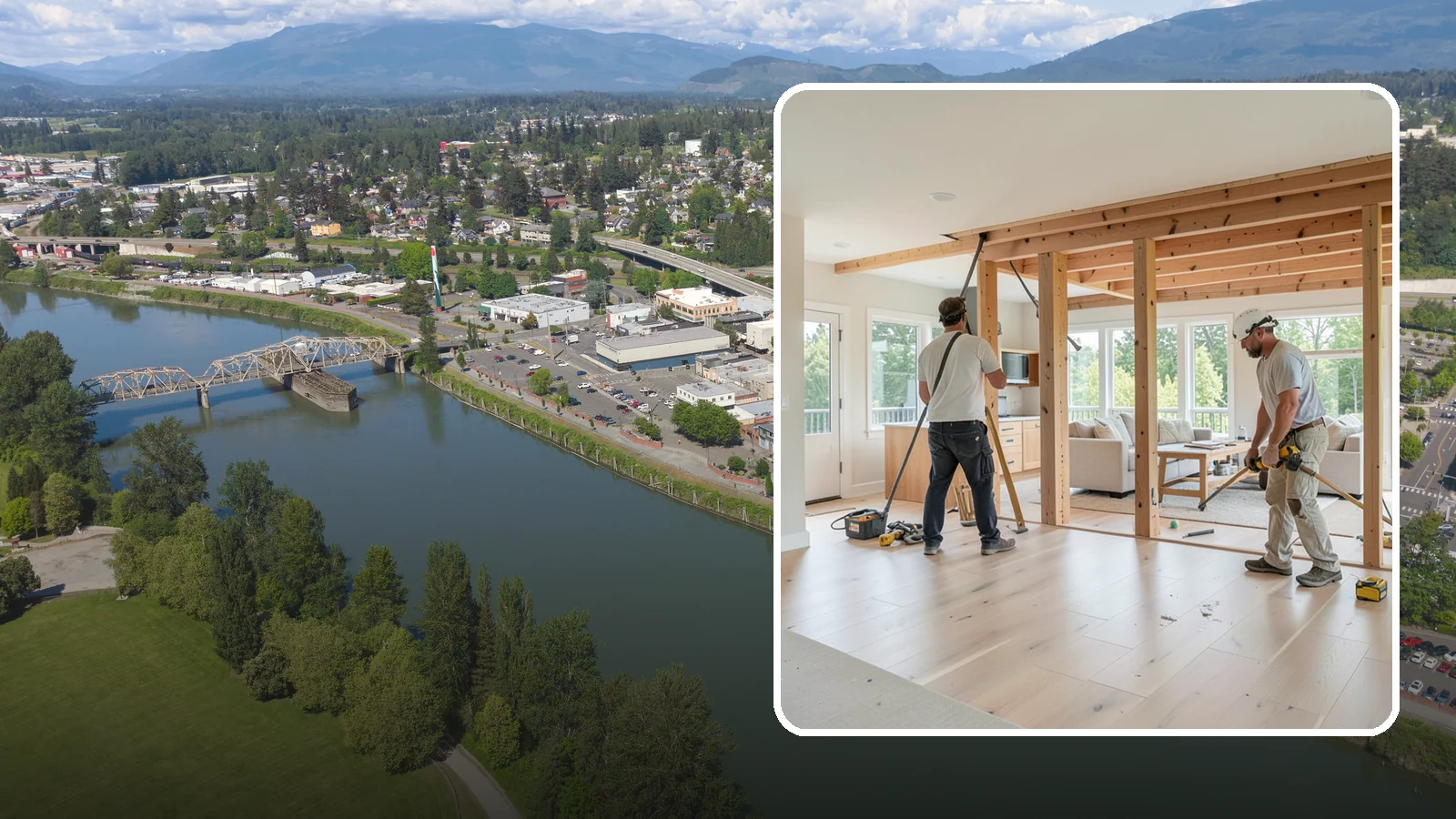 Open Floor Plan Conversion in Mount Vernon, Skagit County, WA - Combining closed-off rooms into one open, connected living space with proper structural support.