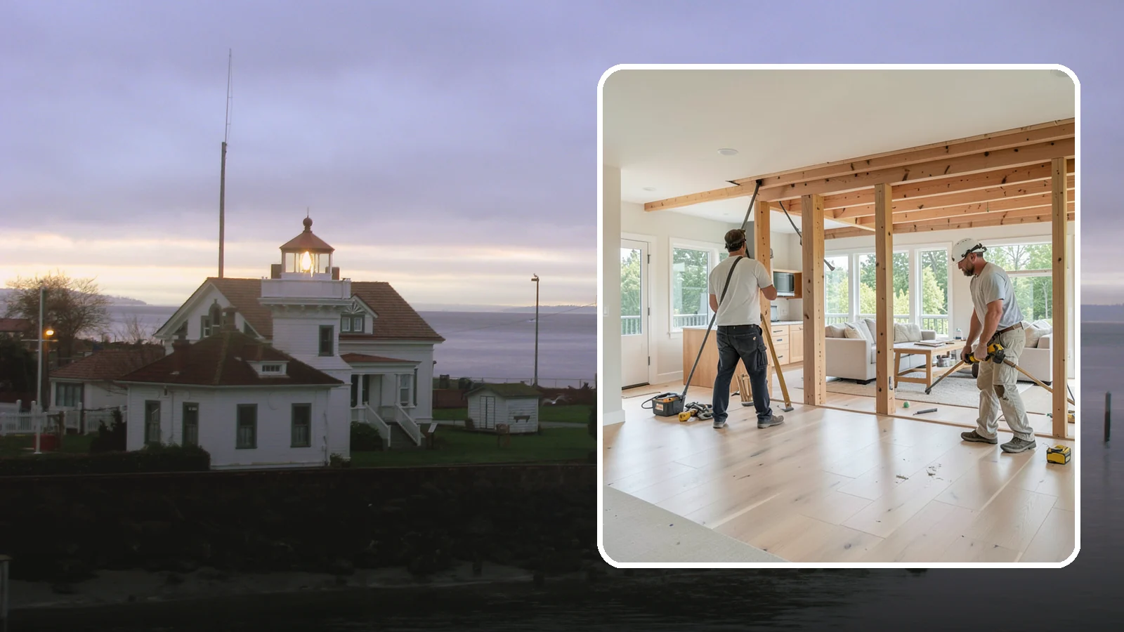 Open Floor Plan Conversion in Mukilteo, Snohomish County, WA - Combining closed-off rooms into one open, connected living space with proper structural support.