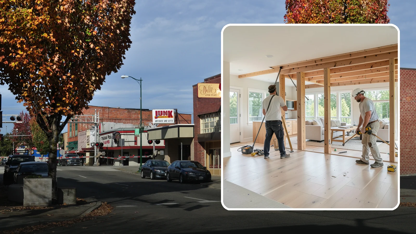 Open Floor Plan Conversion in Puyallup, Pierce County, WA - Combining closed-off rooms into one open, connected living space with proper structural support.
