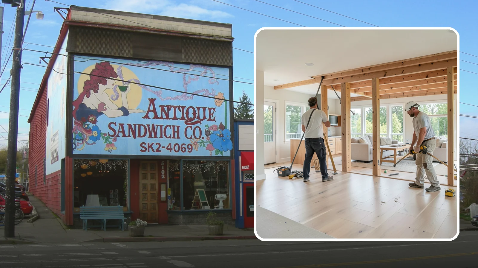 Open Floor Plan Conversion in Ruston, Pierce County, WA - Combining closed-off rooms into one open, connected living space with proper structural support.