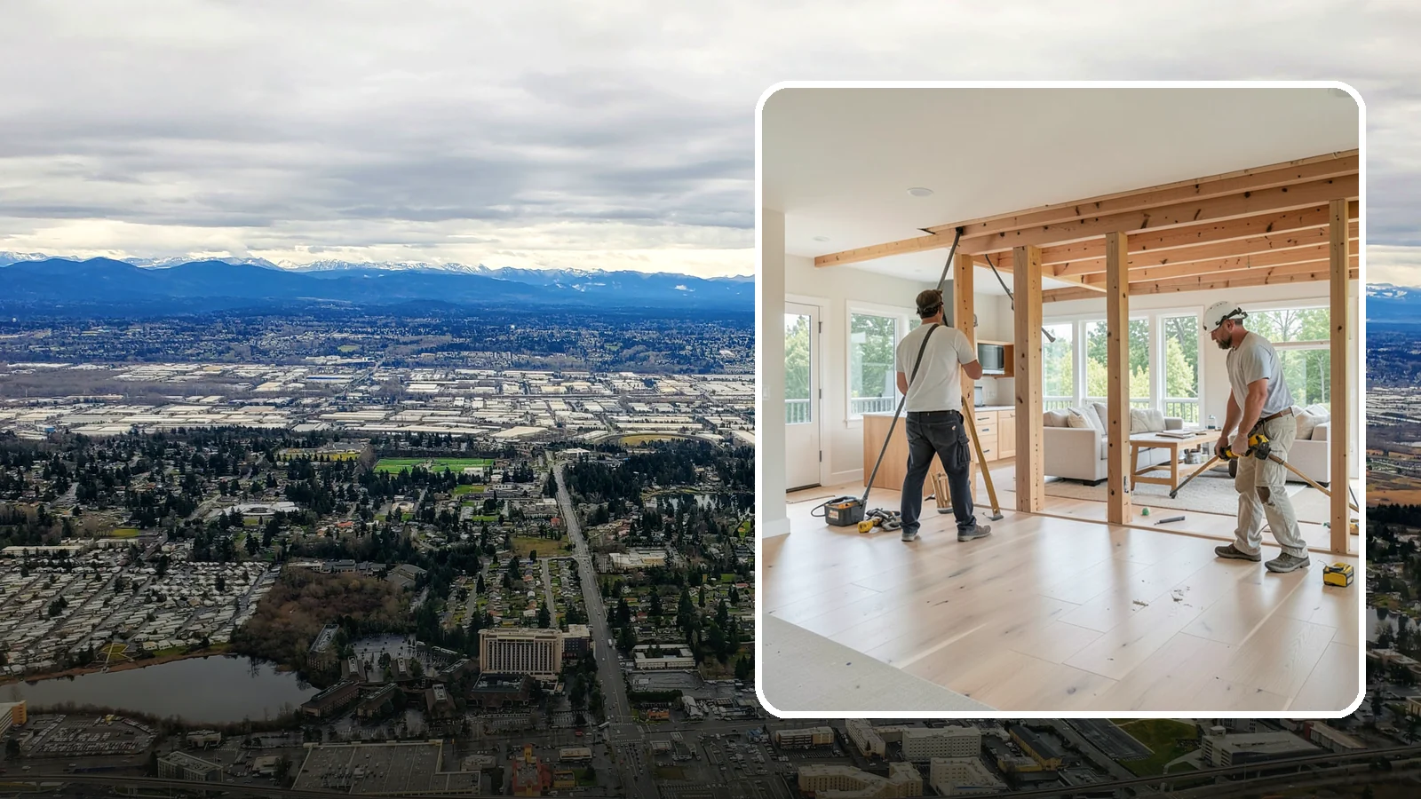 Open Floor Plan Conversion in SeaTac, King County, WA - Combining closed-off rooms into one open, connected living space with proper structural support.
