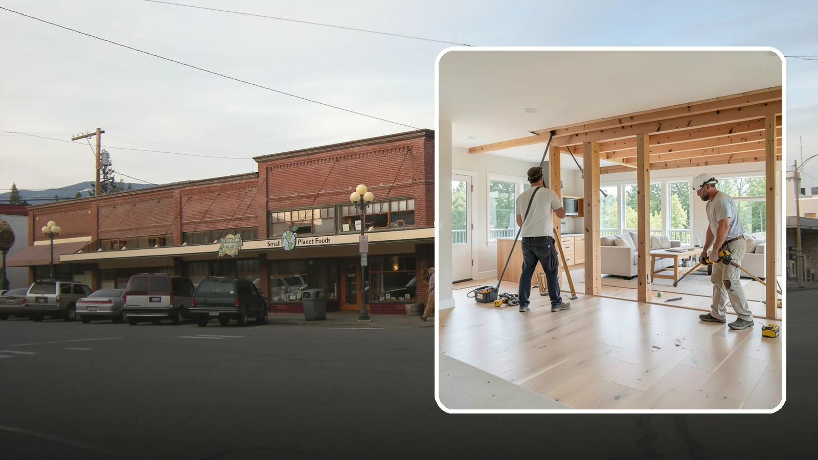 Open Floor Plan Conversion in Sedro-Woolley, Skagit County, WA - Combining closed-off rooms into one open, connected living space with proper structural support.