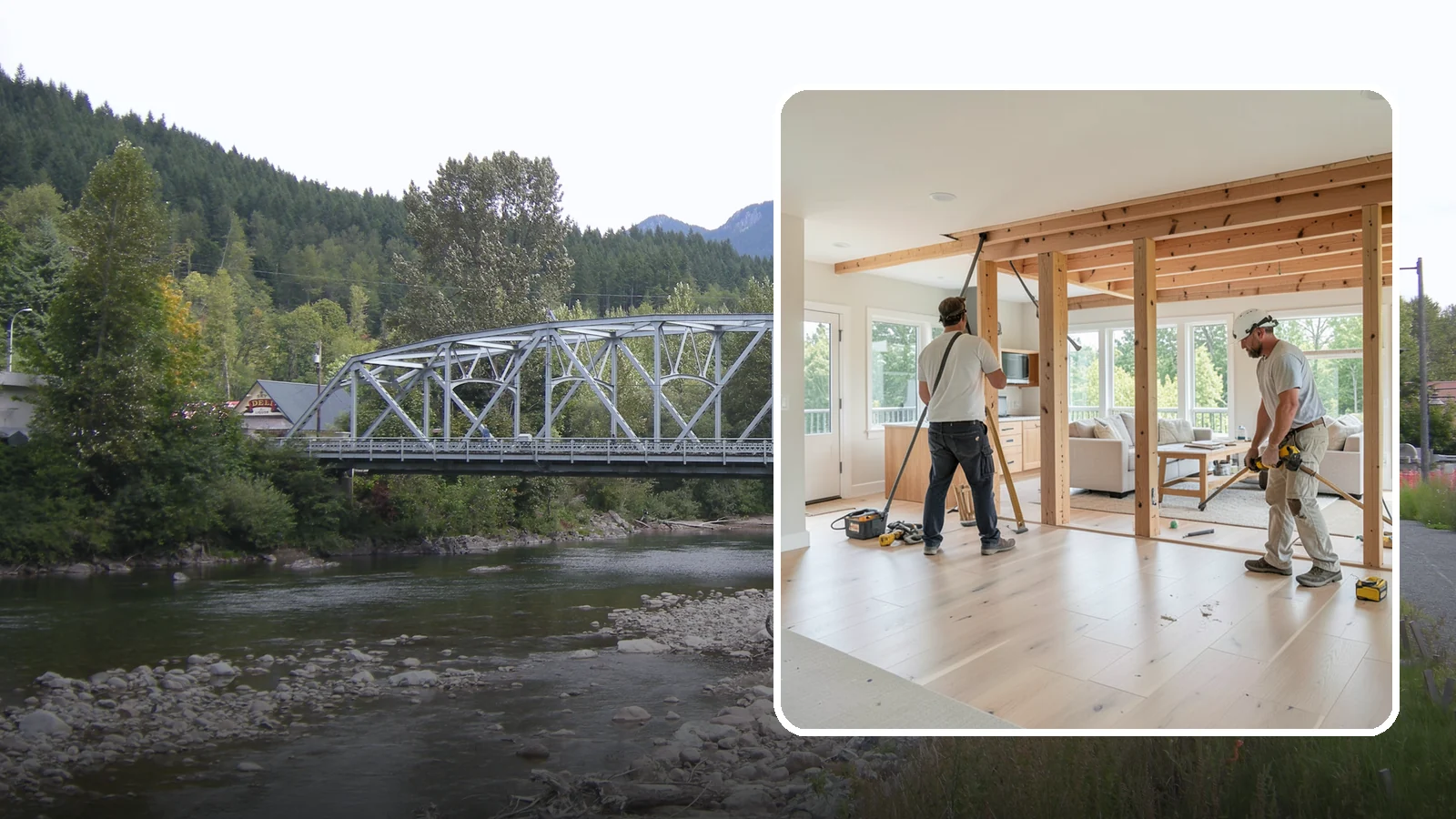 Open Floor Plan Conversion in Skykomish, King County, WA - Combining closed-off rooms into one open, connected living space with proper structural support.