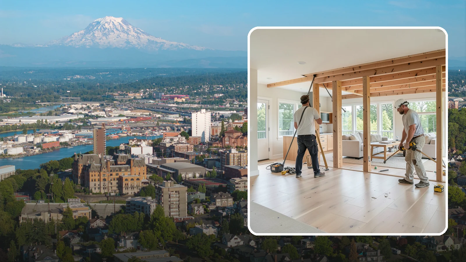 Open Floor Plan Conversion in Tacoma, Pierce County, WA - Combining closed-off rooms into one open, connected living space with proper structural support.