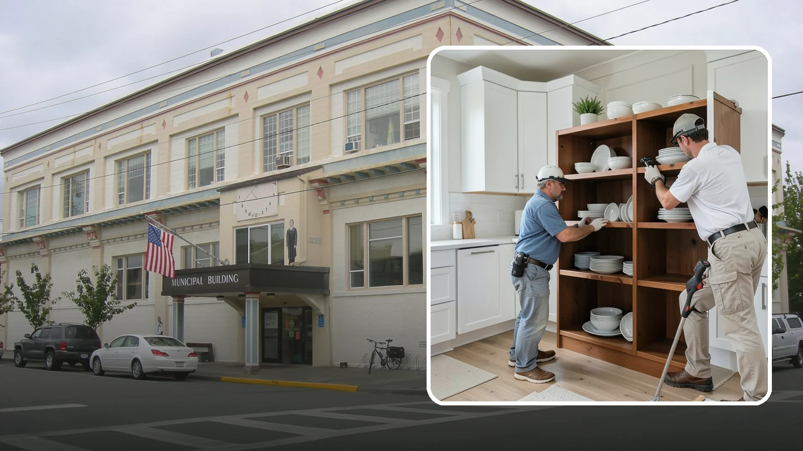Open Shelving Installation in Anacortes, Skagit County, WA - Installing sturdy open shelves to display dishware and create an airy, accessible alternative to upper cabinets.