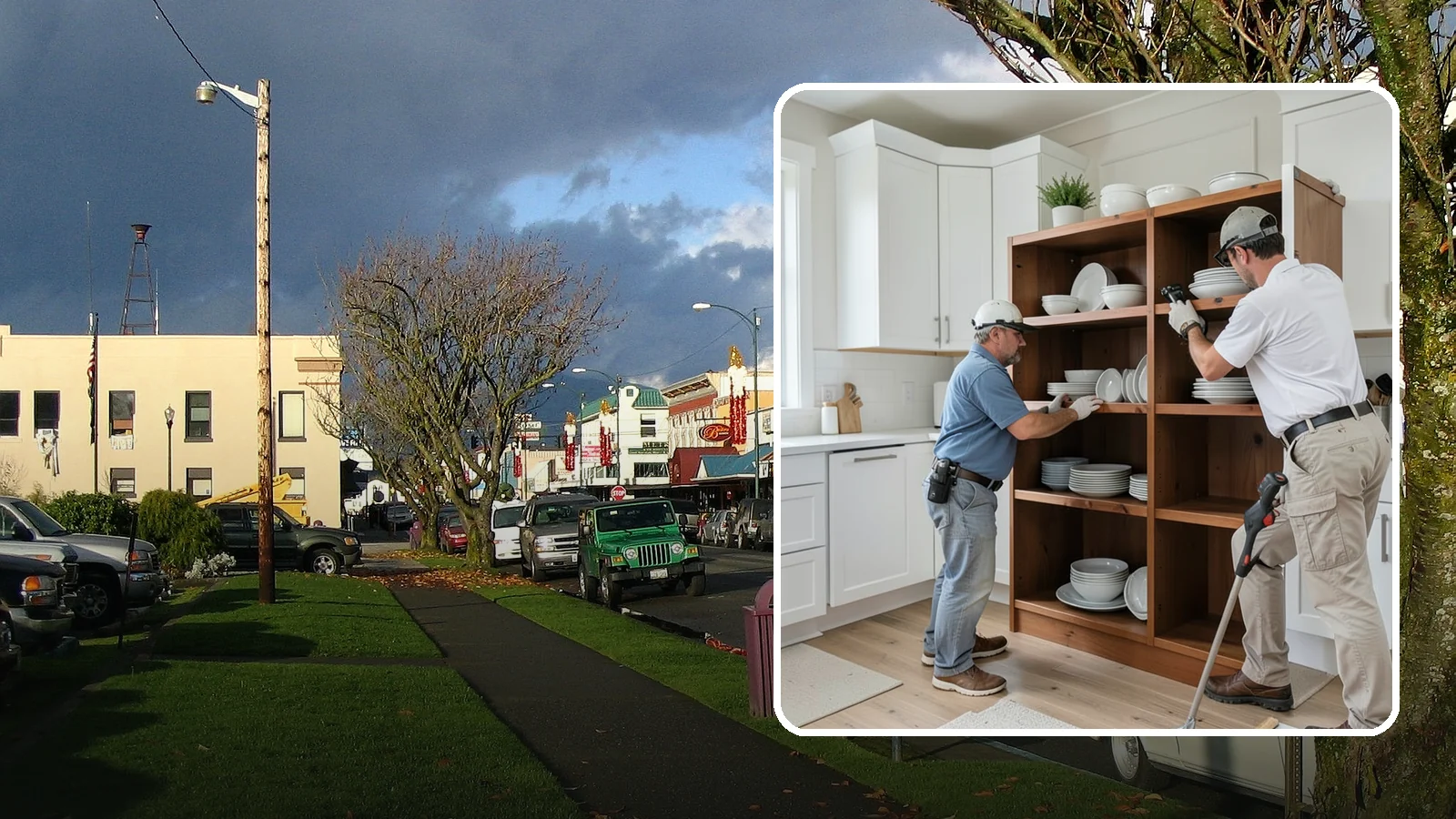 Open Shelving Installation in Arlington, Snohomish County, WA - Installing sturdy open shelves to display dishware and create an airy, accessible alternative to upper cabinets.