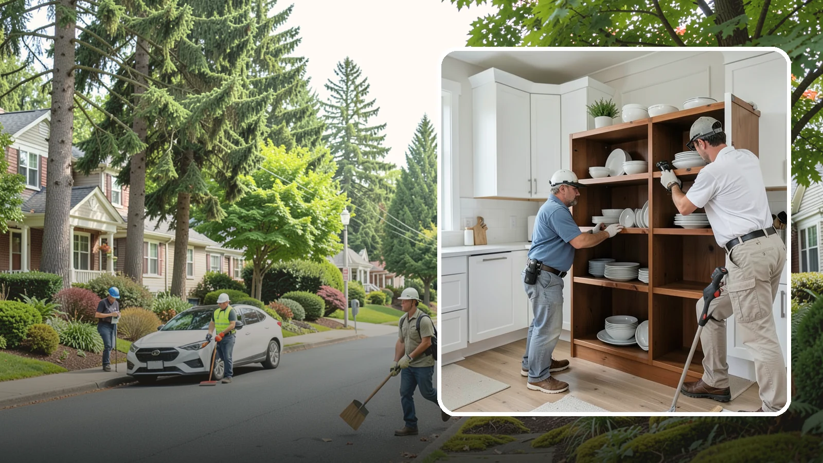 Open Shelving Installation in Beaux Arts Village, King County, WA - Installing sturdy open shelves to display dishware and create an airy, accessible alternative to upper cabinets.