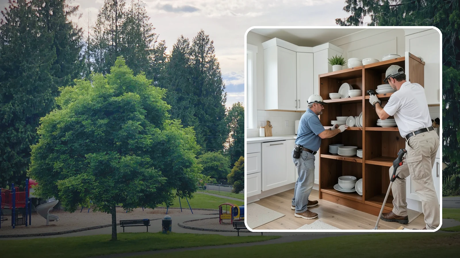 Open Shelving Installation in Bonney Lake, Pierce County, WA - Installing sturdy open shelves to display dishware and create an airy, accessible alternative to upper cabinets.