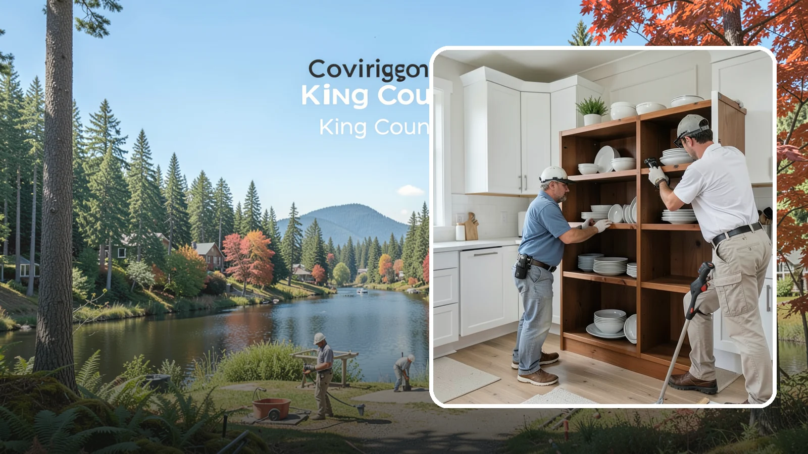 Open Shelving Installation in Covington, King County, WA - Installing sturdy open shelves to display dishware and create an airy, accessible alternative to upper cabinets.