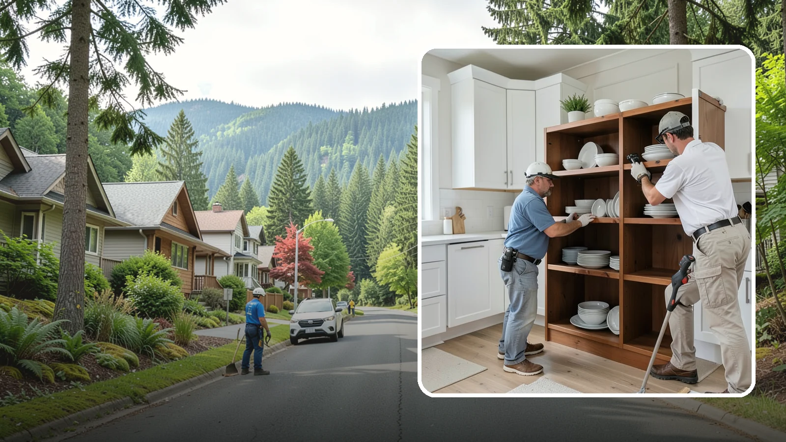Open Shelving Installation in Darrington, Snohomish County, WA - Installing sturdy open shelves to display dishware and create an airy, accessible alternative to upper cabinets.