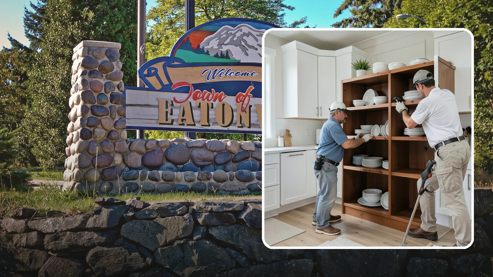 Open Shelving Installation in Eatonville, Pierce County, WA - Installing sturdy open shelves to display dishware and create an airy, accessible alternative to upper cabinets.