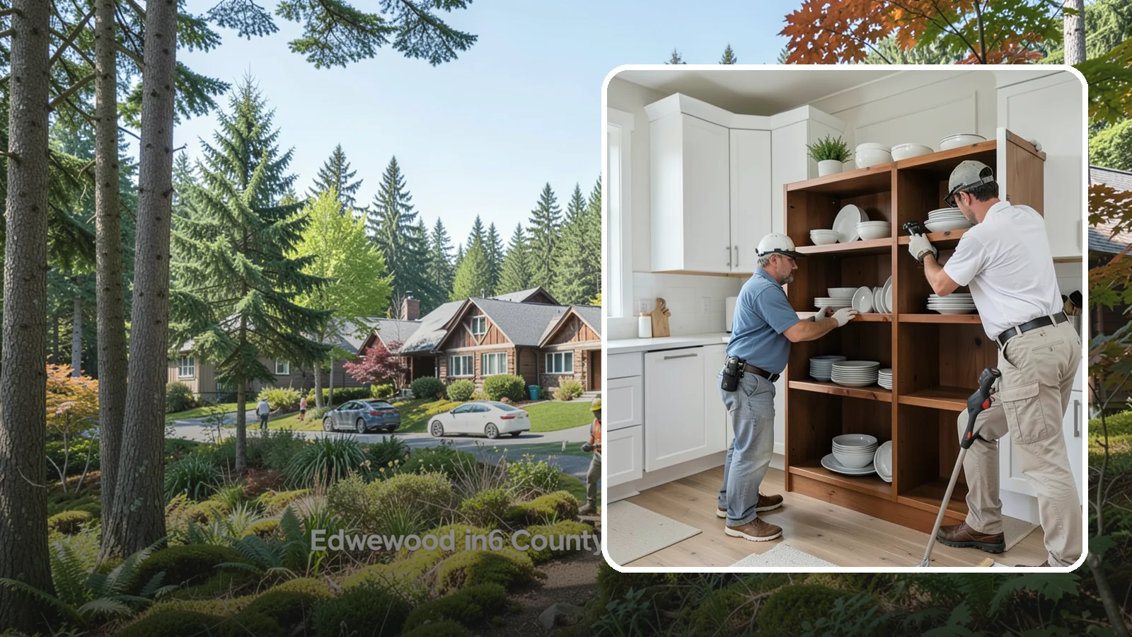 Open Shelving Installation in Edgewood, Pierce County, WA - Installing sturdy open shelves to display dishware and create an airy, accessible alternative to upper cabinets.
