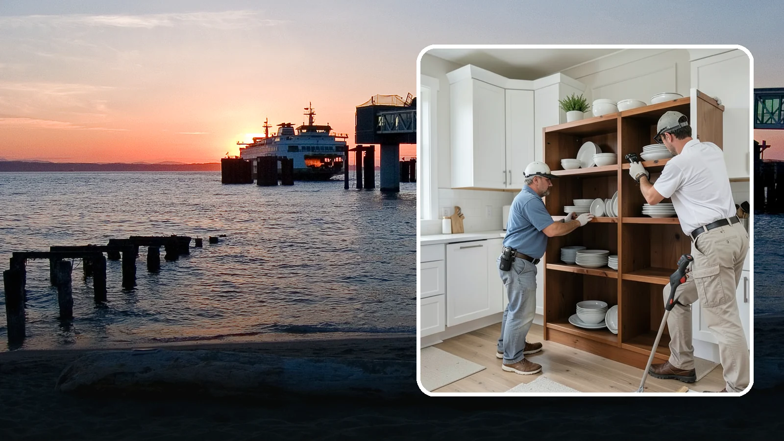 Open Shelving Installation in Edmonds, Snohomish County, WA - Installing sturdy open shelves to display dishware and create an airy, accessible alternative to upper cabinets.