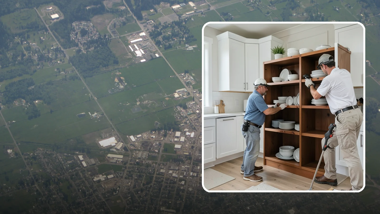 Open Shelving Installation in Enumclaw, King County, WA - Installing sturdy open shelves to display dishware and create an airy, accessible alternative to upper cabinets.