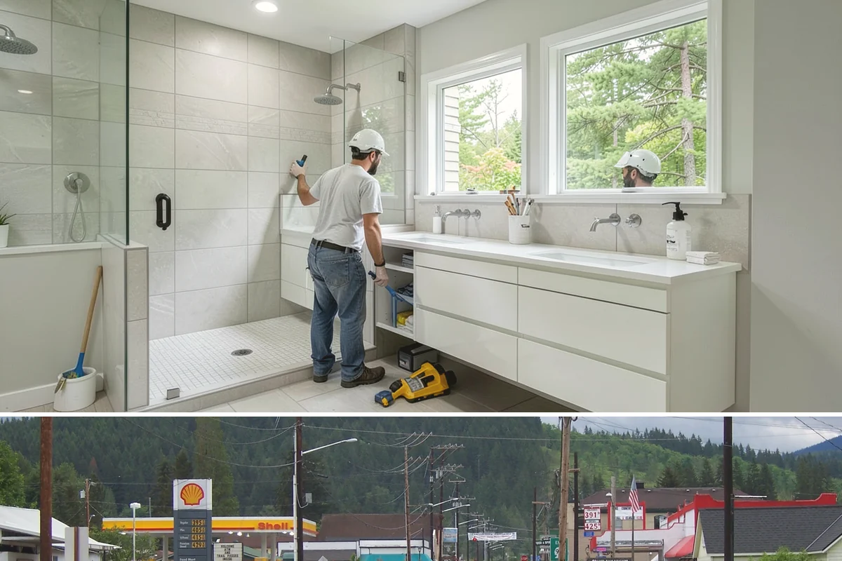 Open Shelving Installation in Granite Falls, Snohomish County, WA - Open shelving installs cleanly in any season and is an easy update alongside other kitchen work.