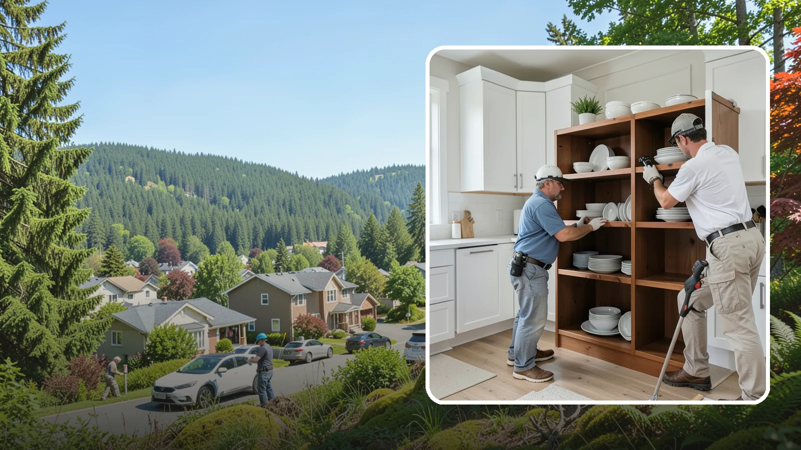 Open Shelving Installation in Index, Snohomish County, WA - Installing sturdy open shelves to display dishware and create an airy, accessible alternative to upper cabinets.