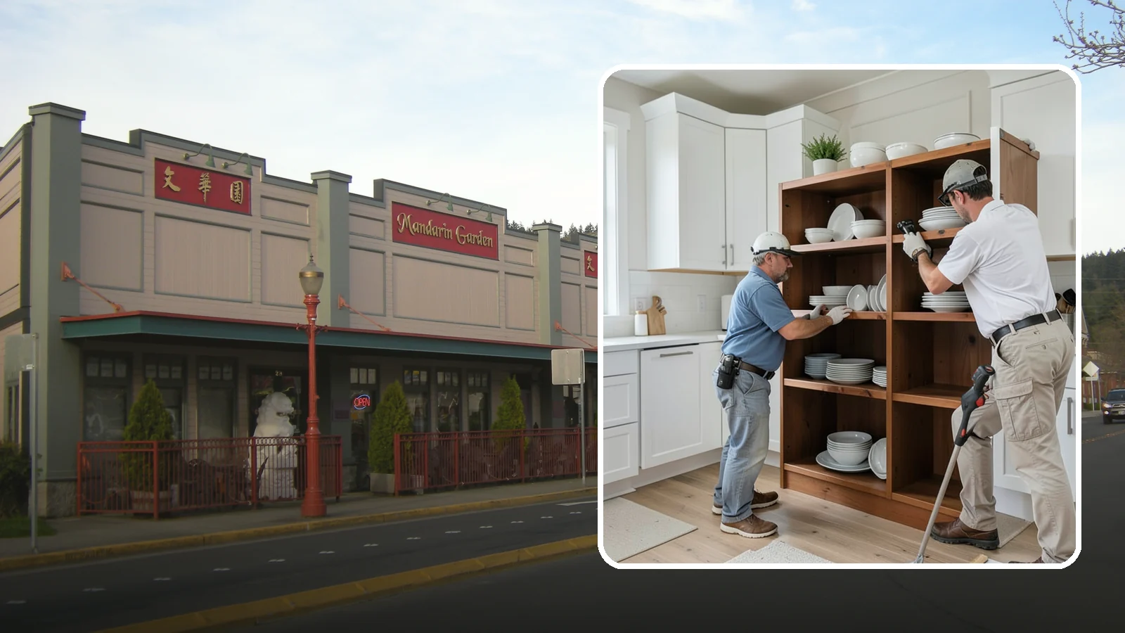 Open Shelving Installation in Issaquah, King County, WA - Installing sturdy open shelves to display dishware and create an airy, accessible alternative to upper cabinets.