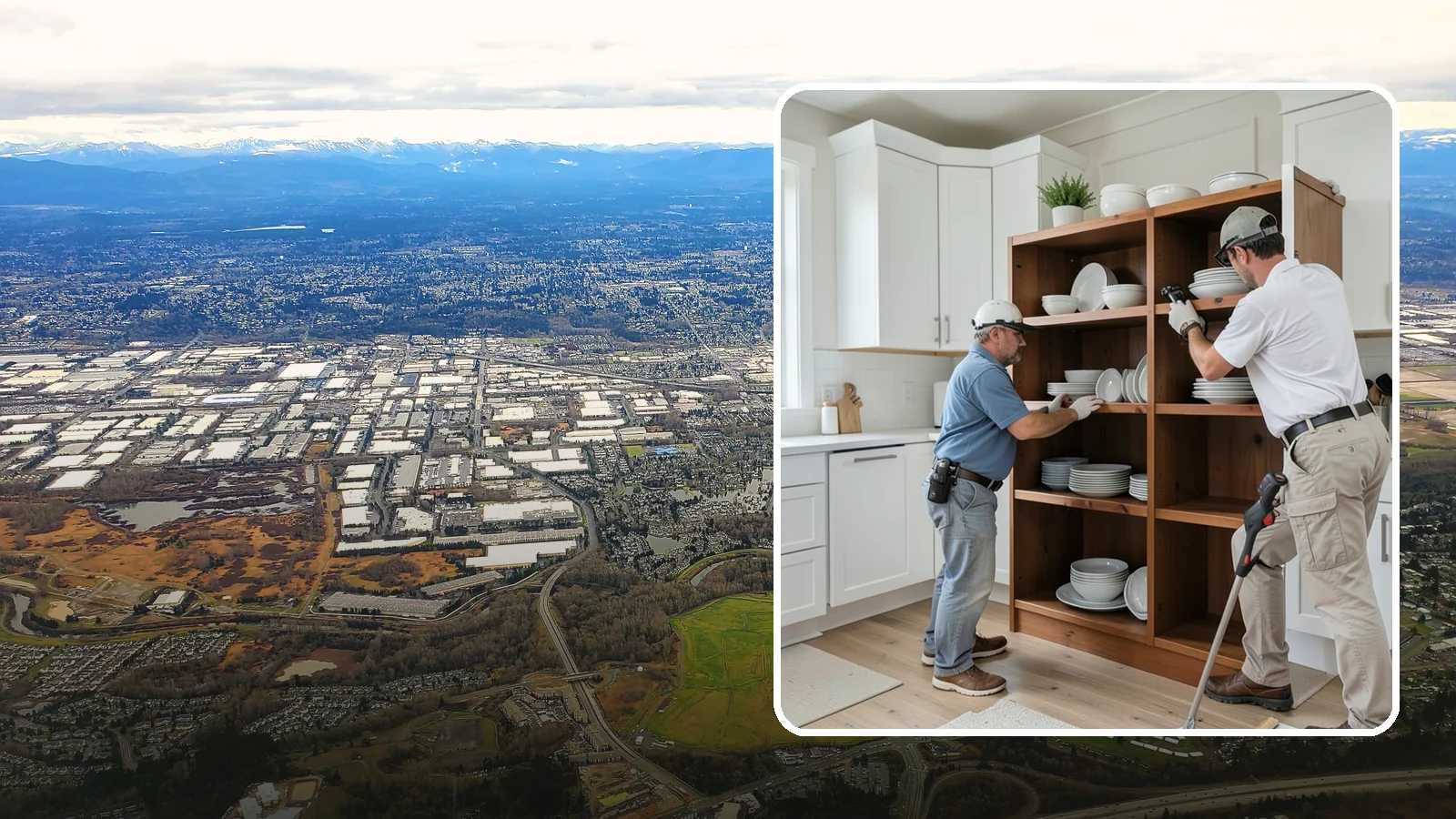 Open Shelving Installation in Kent, King County, WA - Installing sturdy open shelves to display dishware and create an airy, accessible alternative to upper cabinets.