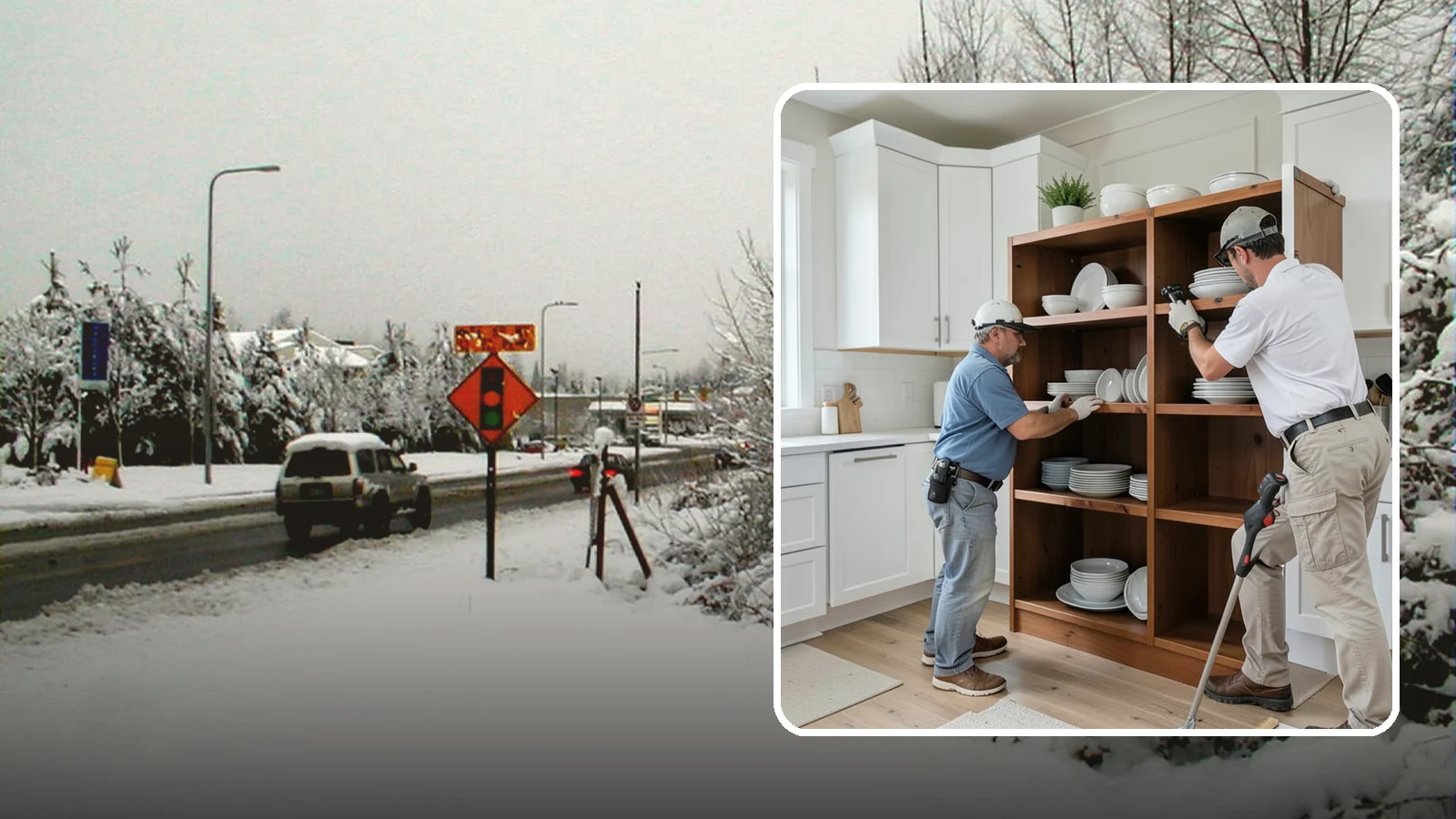 Open Shelving Installation in Newcastle, King County, WA - Installing sturdy open shelves to display dishware and create an airy, accessible alternative to upper cabinets.