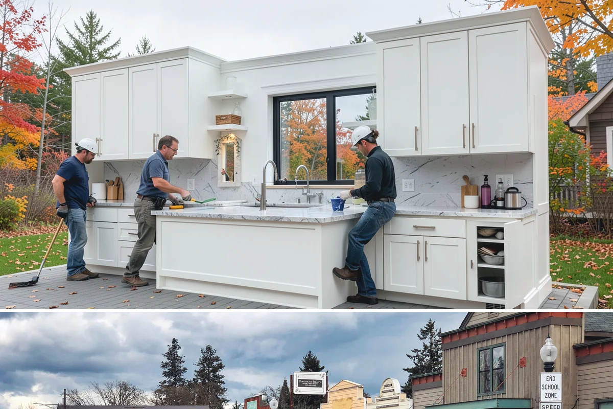Open Shelving Installation in Roy, Pierce County, WA - Open shelving installs cleanly in any season and is an easy update alongside other kitchen work.