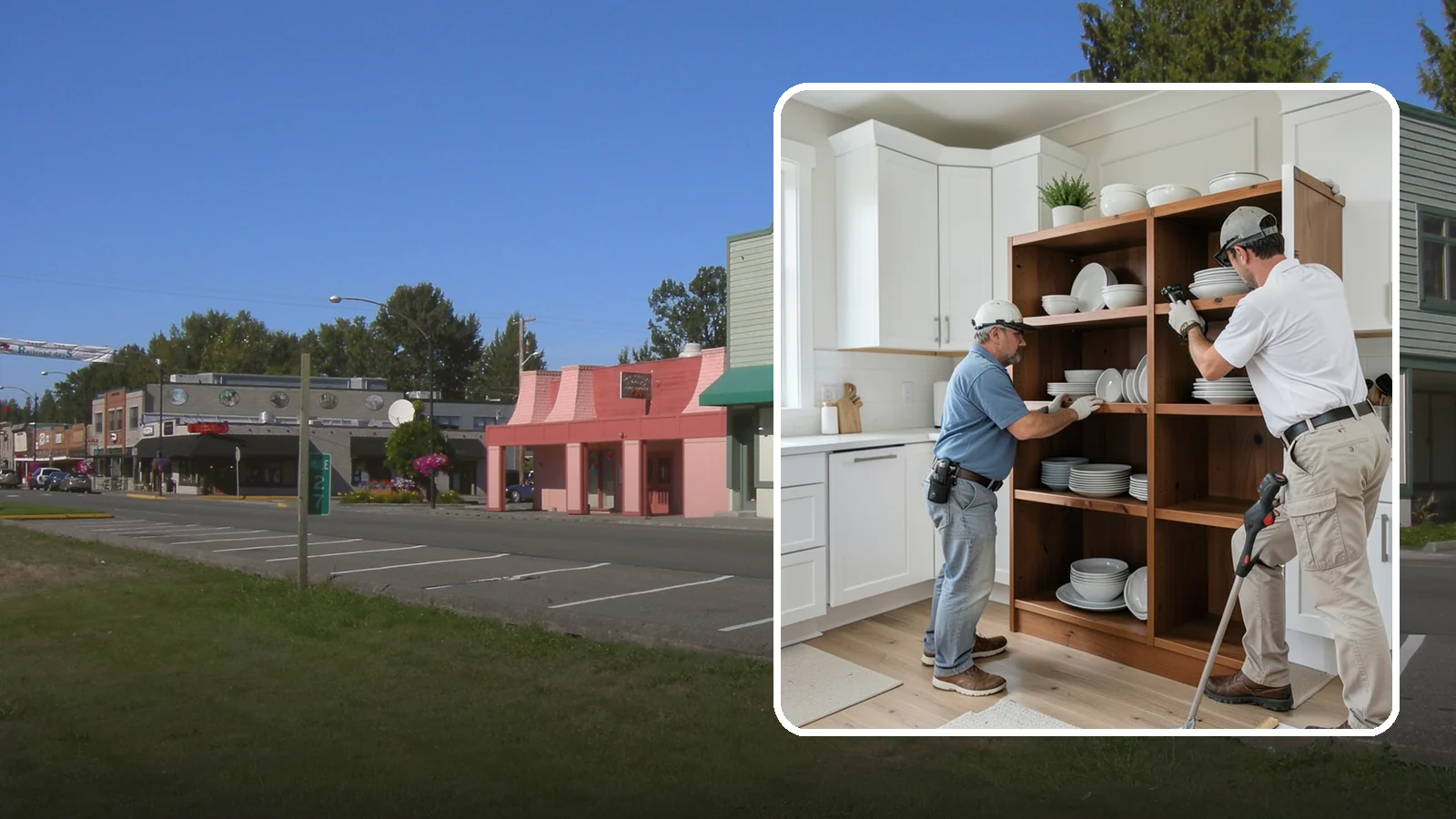 Open Shelving Installation in Snoqualmie, King County, WA - Installing sturdy open shelves to display dishware and create an airy, accessible alternative to upper cabinets.